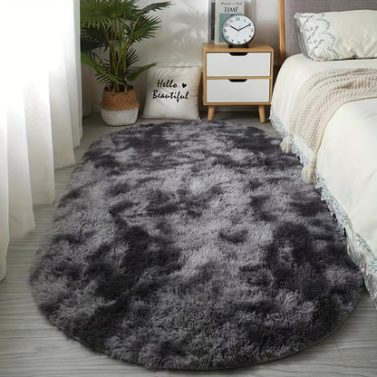 Premium Plush Oval Area Rug - Soft, Washable, Ideal for Living Spaces