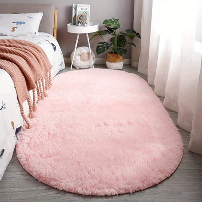 Premium Plush Oval Area Rug - Soft, Washable, Ideal for Living Spaces