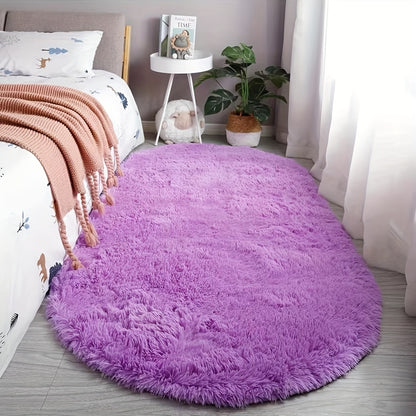 Premium Plush Oval Area Rug - Soft, Washable, Ideal for Living Spaces