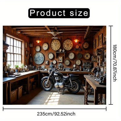 Premium Vintage Motorcycle Backdrop - Versatile Wall Decor for Any Occasion
