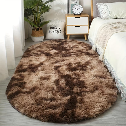 Premium Plush Oval Area Rug - Soft, Washable, Ideal for Living Spaces