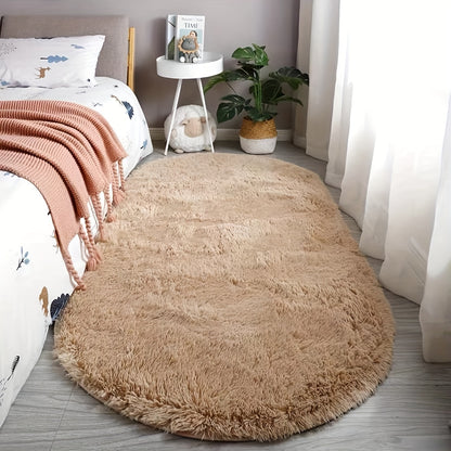 Premium Plush Oval Area Rug - Soft, Washable, Ideal for Living Spaces